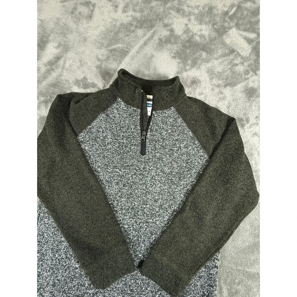Old Navy Kids Boys XL 14 16 Gray Black Speckled Quarter Zip Pullover Sweater - Picture 1 of 7